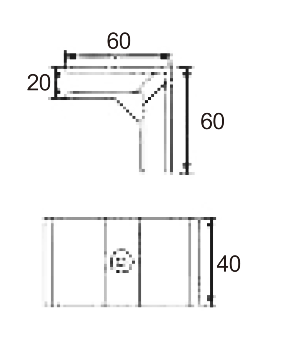Technical drawing of 90 degree stiffener JGS-9221 for glass railing