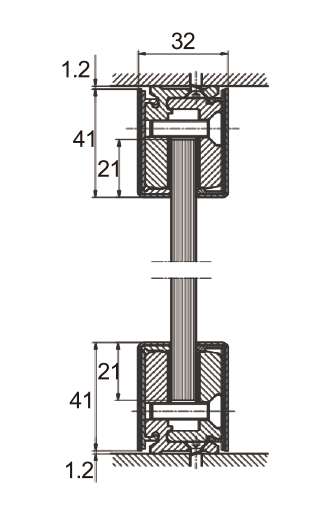 Technical drawing of glass wedge system JGW-9410 for glass railing