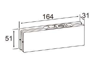 Technical drawing of rectangular top patch JPF-1020 for patch door
