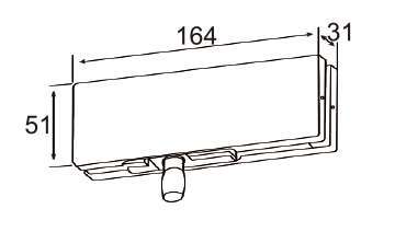 Technical drawing of overpanel patch JPF-1030 with short mounting stud for patch door