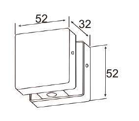 Technical drawing of square connector patch JPF-1054 for patch door