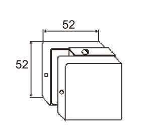 Technical drawing of square connector patch JPF-1055 for patch door