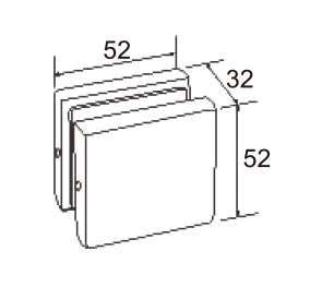 Technical drawing of square connector patch JPF-1056 for patch door