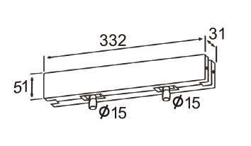 Technical drawing of double overpanel patch JPF-1060 for patch door