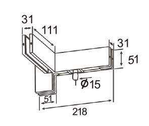 Technical drawing of T-shaped overpanel patch JPF-1061L (left) with fin for patch door