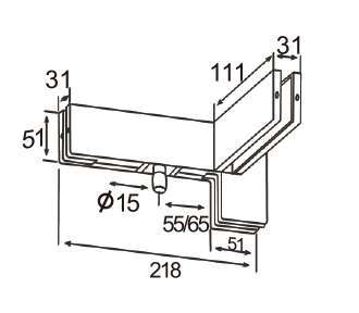 Technical drawing of T-shaped overpanel patch JPF-1061R (right) with fin for patch door