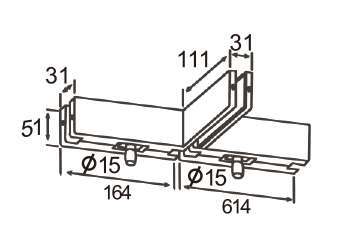 Technical drawing of T-shaped overpanel patch JPF-1062 for patch door
