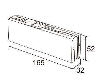 Technical drawing of rectangular bottom patch JPF-1310 for patch glass door