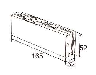 Technical drawing of rectangular top patch JPF-1320 for patch glass door