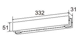 Technical drawing of double overpanel strike box JPL-1378 for patch glass door