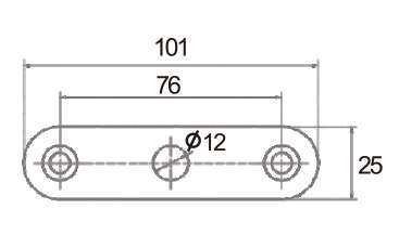 Technical drawing of pivot with fixing plate JPF-1413 for patch glass door