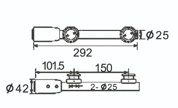 Technical drawing of top pivot JPF-4020 for pivot door system