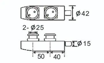 Technical drawing of overpanel pivot JPF-4030 for pivot door system