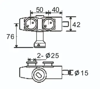 Technical drawing of overpanel to wall pivot JPF-4030A for pivot door system