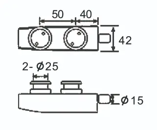 Technical drawing of overpanel pivot JPF-4031 for pivot door system
