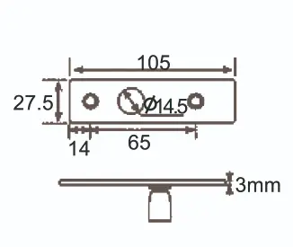 Technical drawing of pivot with fixing plate JPF-4032 for pivot door system