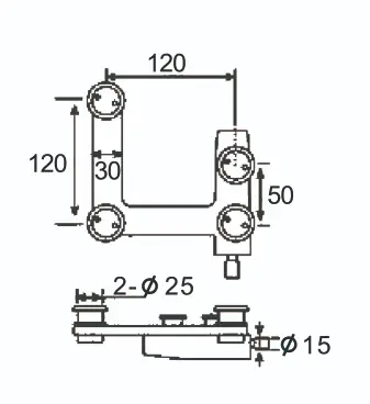 Technical drawing of Overpanel to sidepanel Pivot JPF-4041