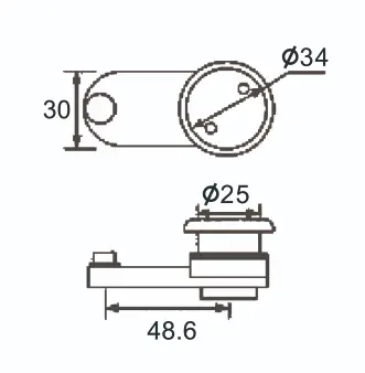 Technical drawing of stopper JPF-4060 for glass