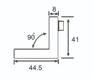 Technical drawing of stopper JPF-4061for glass door