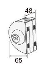 Technical drawing of glass lock set JPL-1091 with fixing plate and keys for patch door
