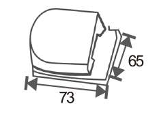 Technical drawing of rounded block keeper for lever lock