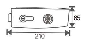 Technical drawing of curved frameless mechanical lever lock JPL-4072 with standard round key cylinder