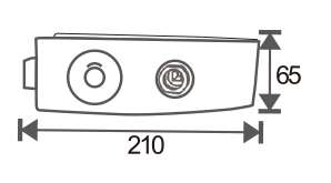 Technical drawing of curved frameless mechanical lever lock JPL-4072A with a round privacy turn knob