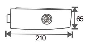 Technical drawing of curved frameless mechanical lever lock JPL-4072C with concealed key cylinder