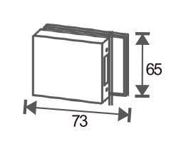 Technical drawing of square block keeper for lever lock