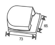 Technical drawing of rounded block keeper for lever lock