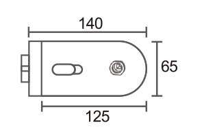 Technical drawing of frameless mechanical lever lock JPL-4078D with raised-round key cylinder