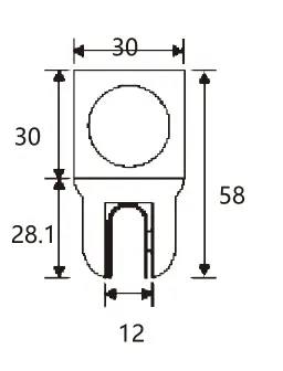 Technical drawing of shower glass door glass to pipr connector stabilizer JSS-3812