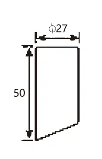 Technical drawing of shower glass door wall to pipe 67.5 degree connector JSS-3821