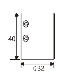 Technical drawing of shower glass door round connector pipe JSS-3830