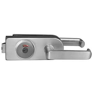 rectangular-half-round frameless mechanical lever lock JPL-4071A with a round privacy turn knob