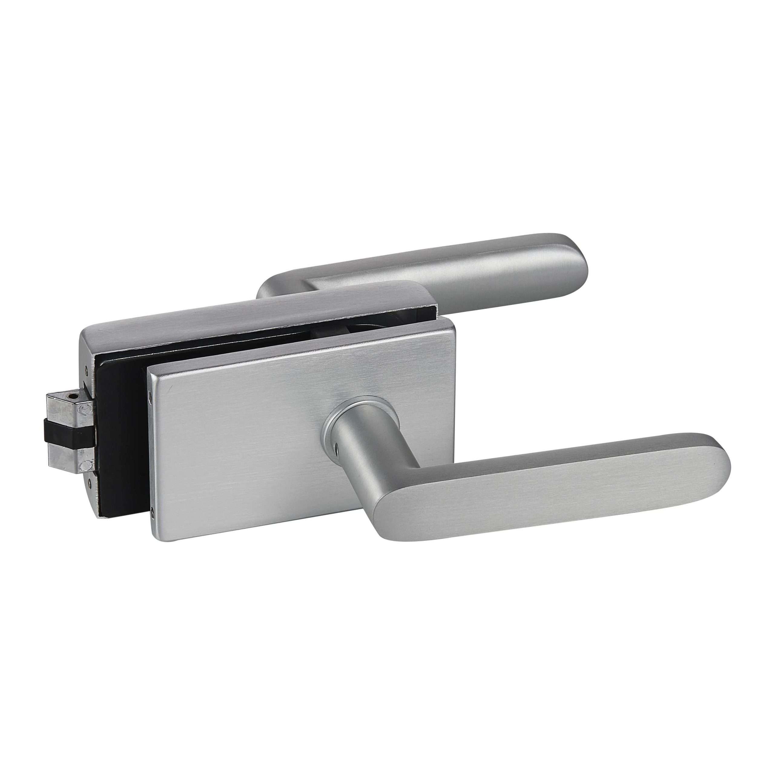 square frameless mechanical lever lock JPL-4077C with concealed key cylinder