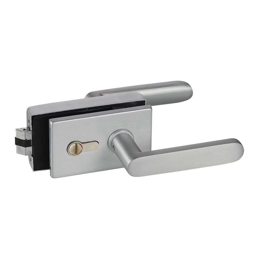 square frameless mechanical lever lock JPL-4077E with vertical key cylinder