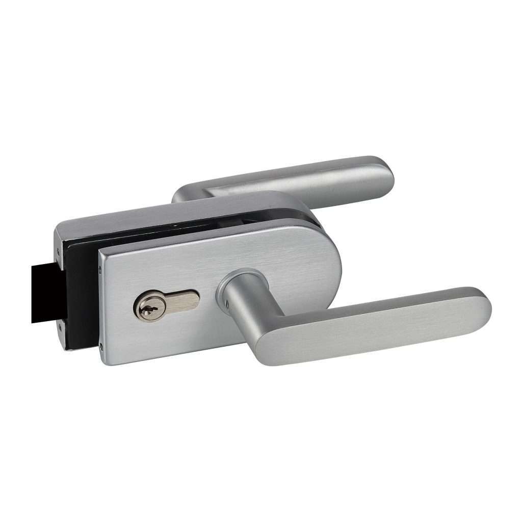 Frameless magnetic lever lock MJPL-4078 with standard round key cylinder