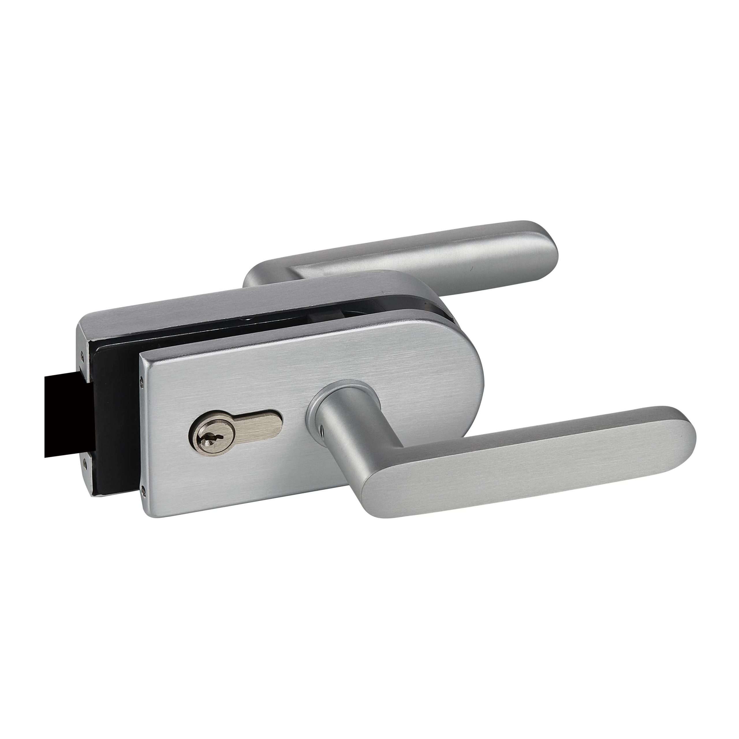 Frameless magnetic lever lock MJPL-4078 with standard round key cylinder
