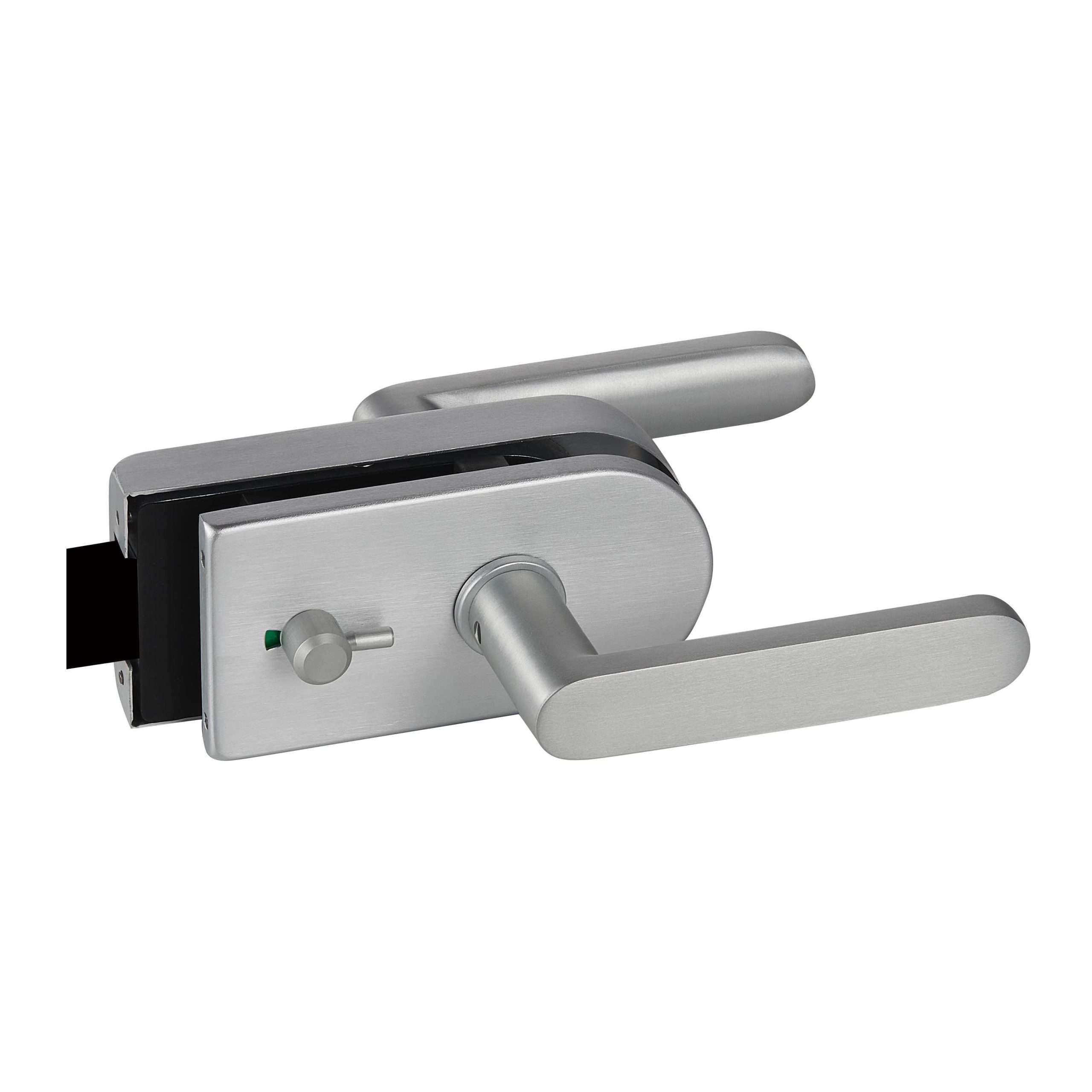 Frameless magnetic lever lock MJPL-4078B with small round turn-knob