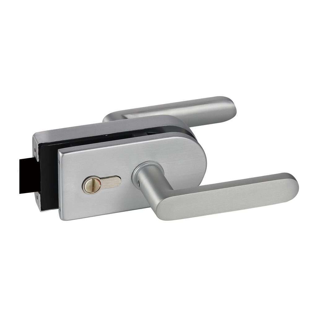 Frameless magnetic lever lock MJPL-4078E with vertical key cylinder