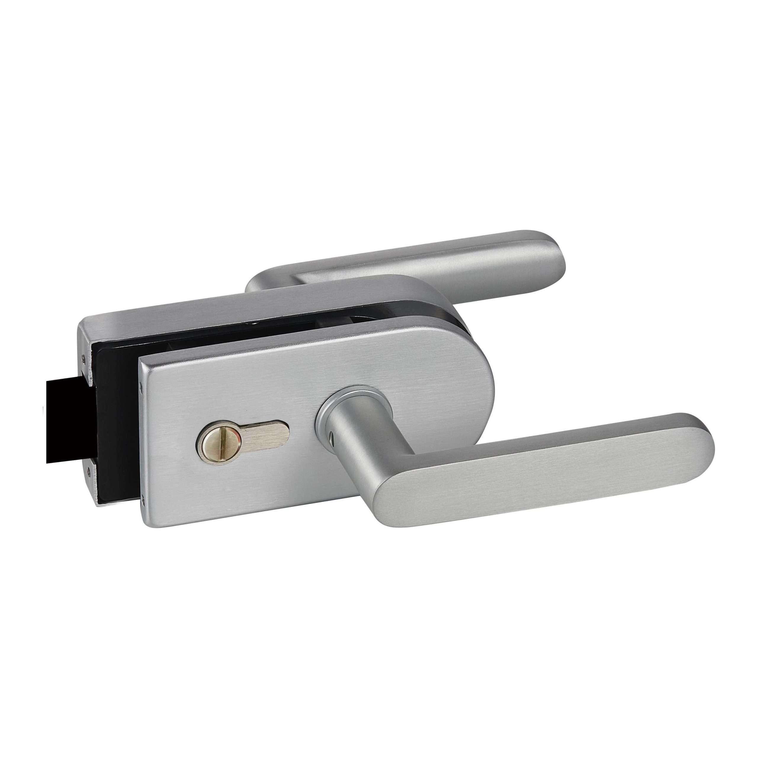 Frameless magnetic lever lock MJPL-4078E with vertical key cylinder