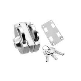 glass lock set JPL-1091 with fixing plate and keys for patch door