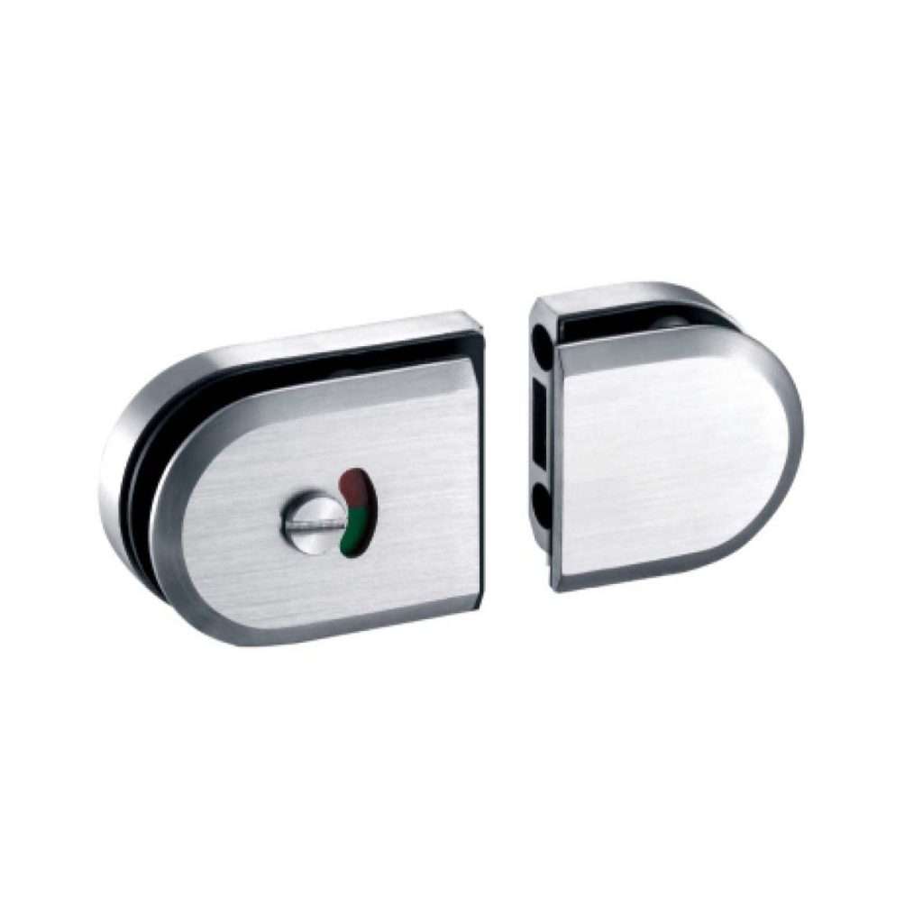 shower rounded glass to glass door lock JSL-2961 with offset key cylinder
