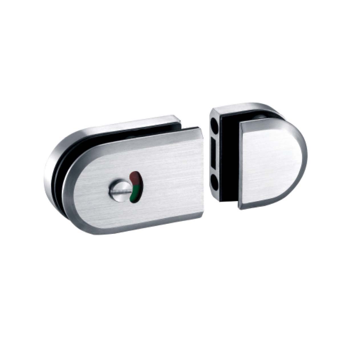 compact rounded shower door lock JSL-2962 with centered key opening