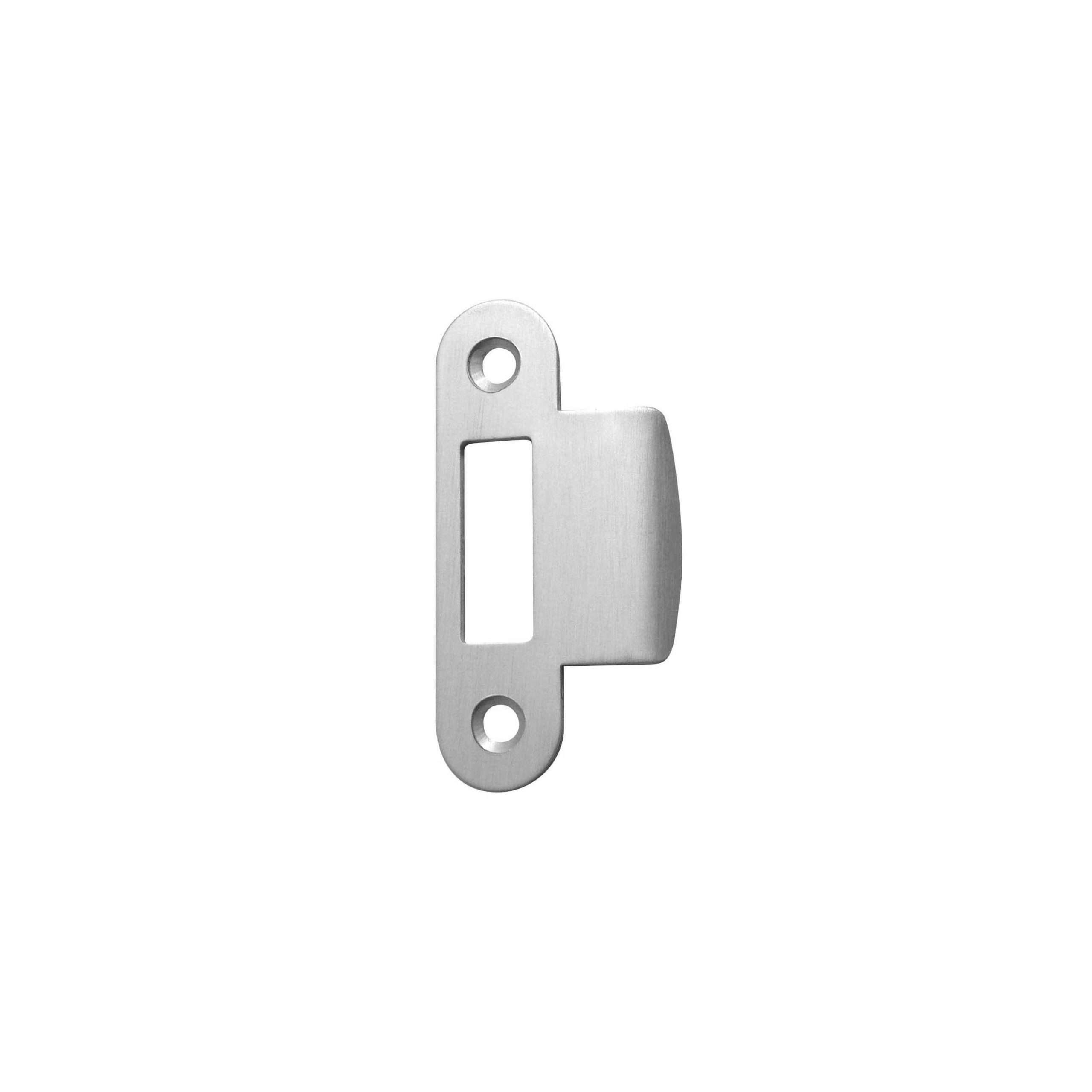 curved-edge lock plate with raised latch area and mounting holes