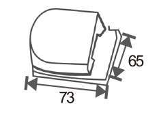Technical drawing of rounded block keeper for lever lock