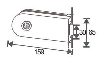 Technical drawing of rectangular-half-round shape lever lock MJPL-4071C with concealed key cylinder
