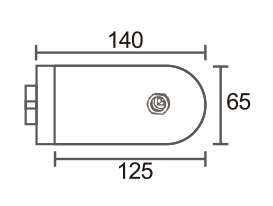 Technical drawing of frameless magnetic lever lock MJPL-4078C with concealed key cylinder