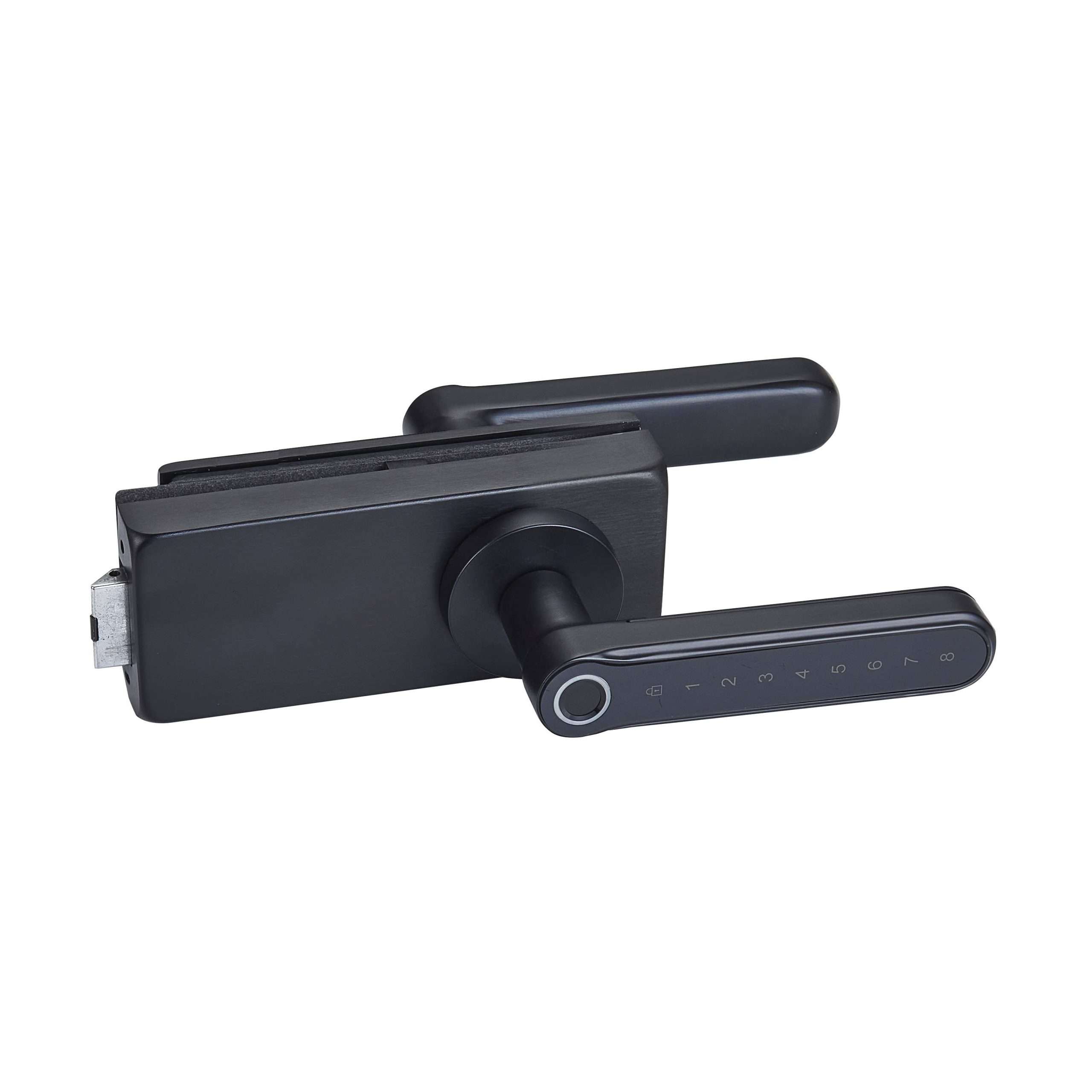 matte black rectangular frameless smart lock JPL-4510 with touch keypad lever handle